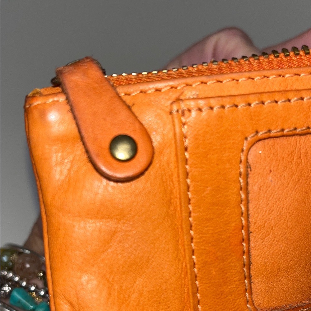 Source Unknown Orange Leather Wallet - image 8